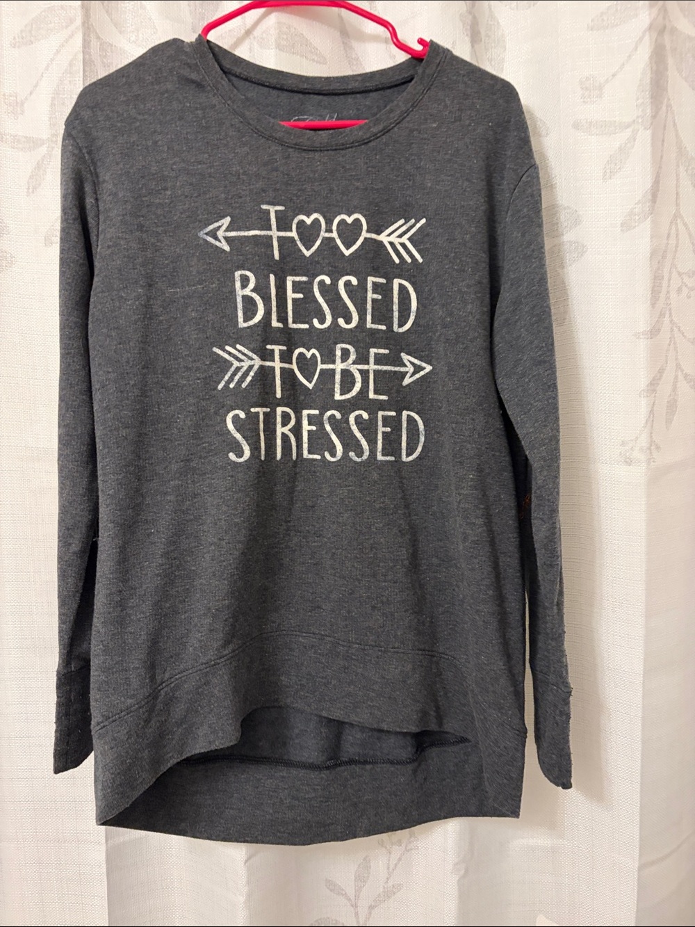 Cold Crush Charcoal Gray 'Blessed to be Stressed' Crewneck Sweater